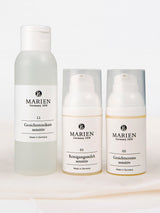 フェイシャルケアセット ベーシック。マリエンの素肌力をあげる基礎化粧品。クレンジングミルク・コンディショニングウォーター・デイ&ナイトケア クリーム。